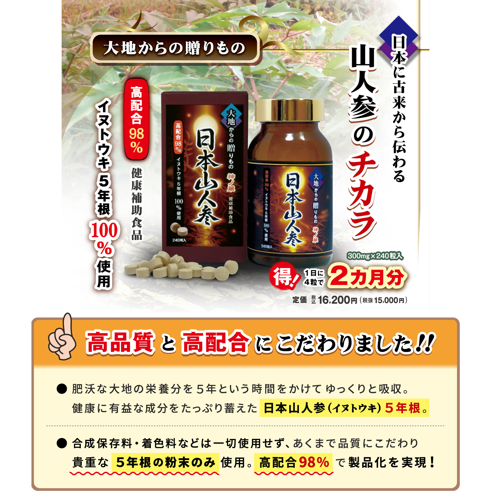 イヌトウキ5年根100％使用